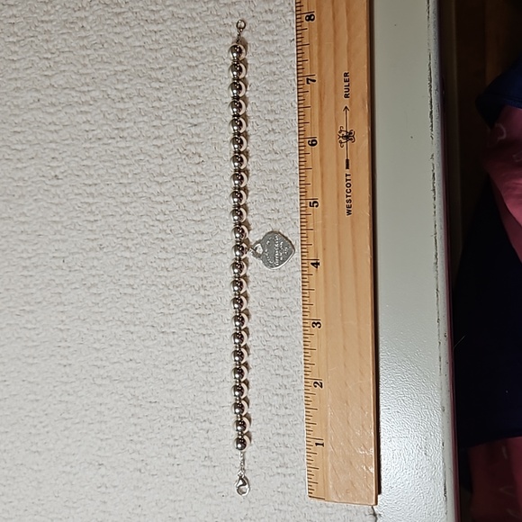 TIFFANY & CO. "Return to Tiffany" Heart Tag Bead Bracelet Sterling - Picture 5 of 6